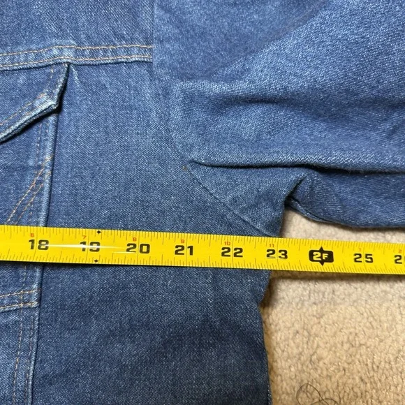Wrangler Denim Jacket Mens 46 Blue Blanket Lined Western Tucker Corduroy Vintage - Picture 12 of 13